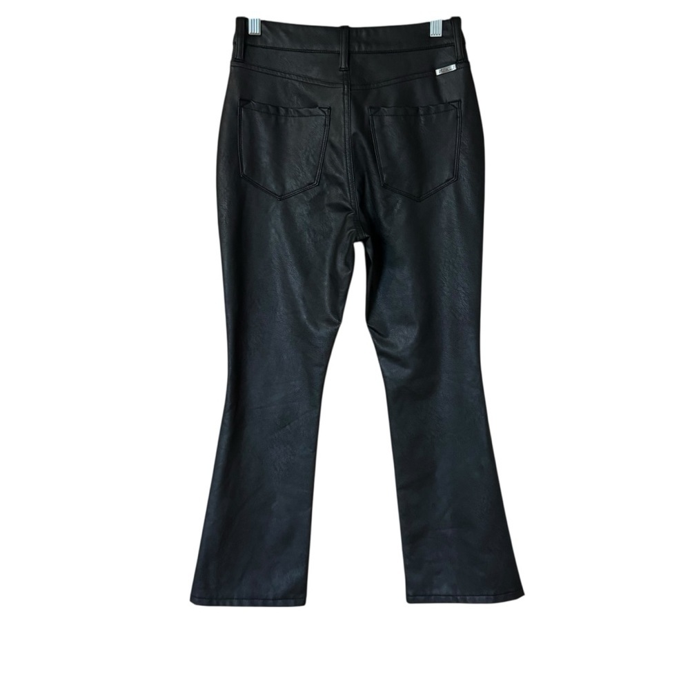 KanCan Darla High Rise Vegan Leather Kick Flare Black 3 25 - Picture 5 of 9